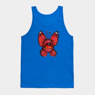 Trippy Pop Surreal Big Eyed Art Butterfly Illustration Tank Top